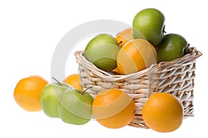 Basket of apples and oranges