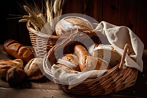 basket of assorted artisan breads, ready for a tasty and satisfying meal