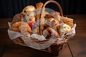 basket of assorted breads, each one baked in a unique shape and flavor