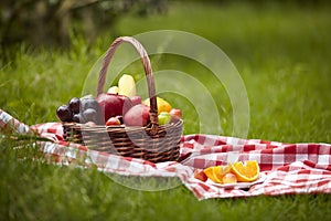 Basket of assorted fruits