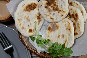 A basket of Baati roti for breakfast