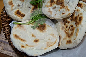 A basket of Baati roti for breakfast