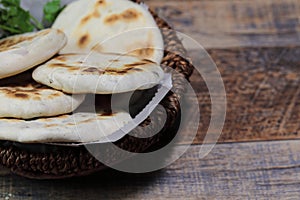 A basket of Baati roti for breakfast