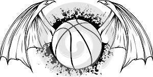 basket ball in black and white outline