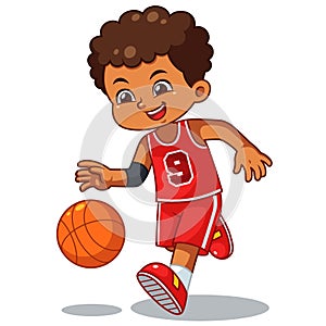 Basket Ball Boy Performing Dribble
