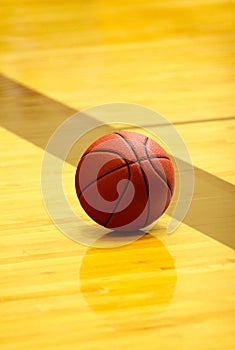 Basket ball on court photo