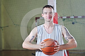 Basket ball game player portrait