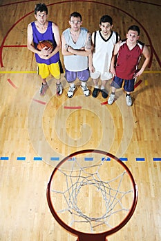 Basket ball game player at sport hall