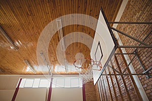 Basket ball hoop in basketball court