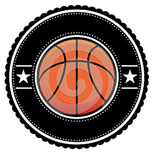 Basket Ball Logo Retro Style