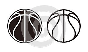 Basket ball, Sports balls minimal flat line icon