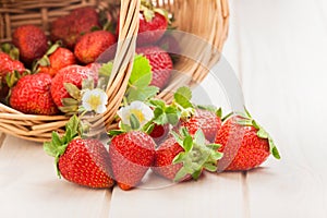 Basket with berry on table