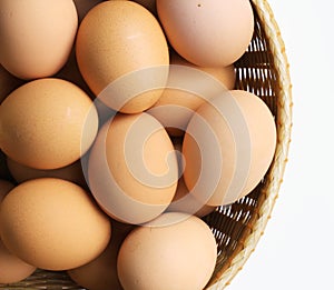Basket of Brown Hen's Eggs