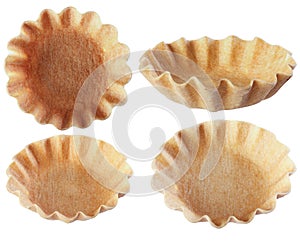 Basket for cakes, empty, isolate on a white background