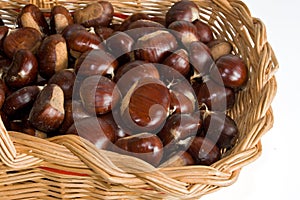 Basket with chestnuts