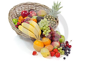 Basket with colorful fruits