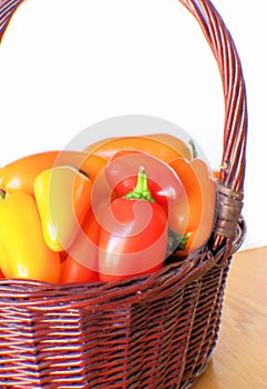 Basket of Colorful Peppers