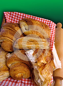 Basket of croissants