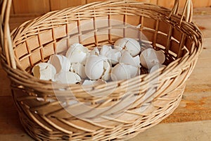 Basket of crushed egg shell