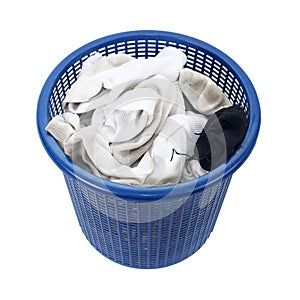 Basket of dirty laundry dirty socks