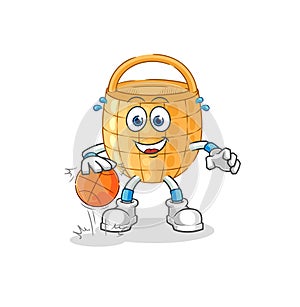 Basket dribble basketball character. cartoon mascot vector