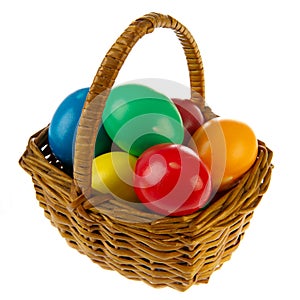 Basket easter eggs