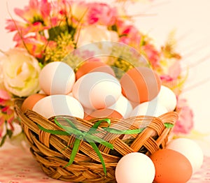 Basket with Easter eggs