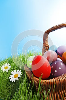 Basket of easter eggs