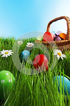 Basket of easter eggs