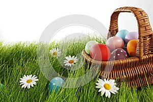 Basket of easter eggs