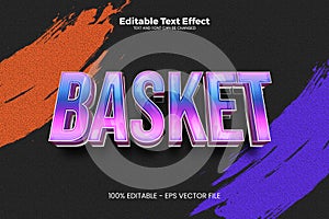 Basket editable text effect in modern trend style