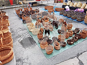 Basket exhibition at Issigeac market