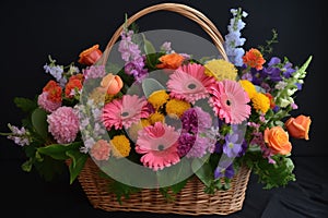 basket filled with fresh and vibrant blooms