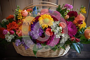 basket filled with fresh and vibrant blooms