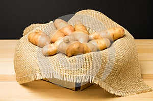 Basket of fingerling potatoes