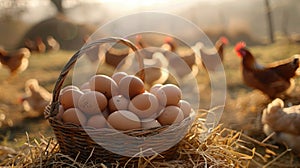 The Basket of Fresh Eggs.AI generated image