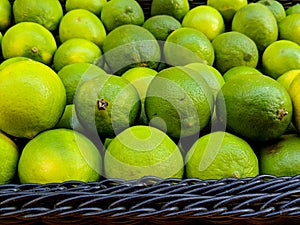 Basket of Fresh, Ripe, Juicy Organic Limes