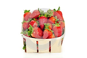 Basket of Fresh strawberries isolated on a white background