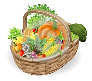 Basket fresh vegetables photo