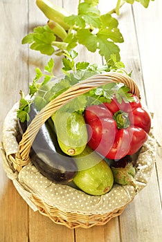 Basket of fresh vegetables