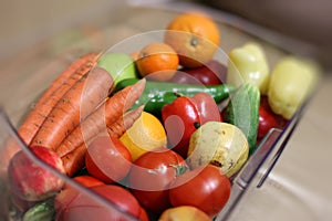 Basket with fruit and vegetables