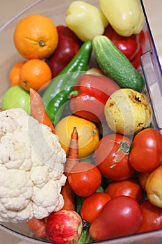 Basket with fruit and vegetables