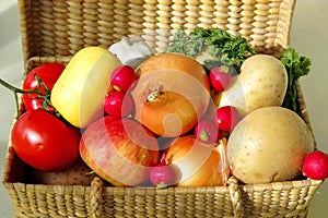 Basket of fruits & vegetables