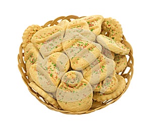 Basket full of butter Christmas cookies