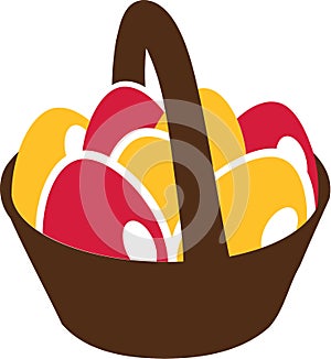 Basket full of easter eggs