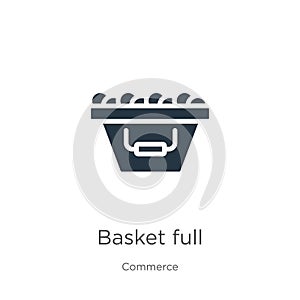 Basket full icon vector. Trendy flat basket full icon from commerce and shopping collection isolated on white background. Vector