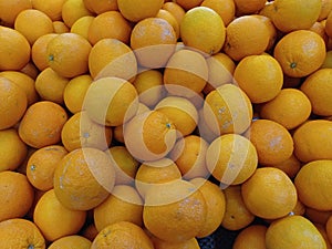 A basket full of ripe and fresh citrus fruits