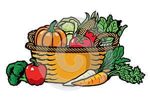 Basket full of vegetables