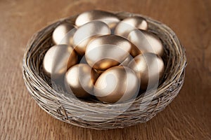 A basket of golden eggs