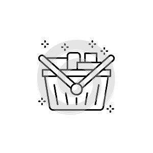 Basket goods products icon. Simple line, outline vector of grocery icons for ui and ux, website or mobile application
